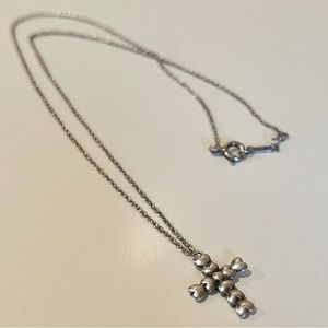 Tiffany & Co. Paloma Picasso Sterling Silver Crown of Hearts Cross Necklace